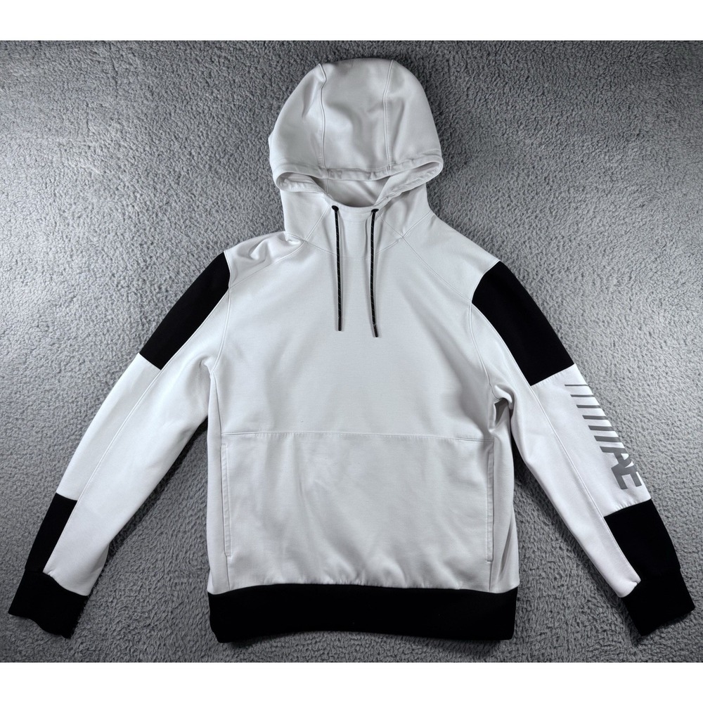 American Eagle Hoodie Men Medium White Performance Pullover Sweatshirt Active